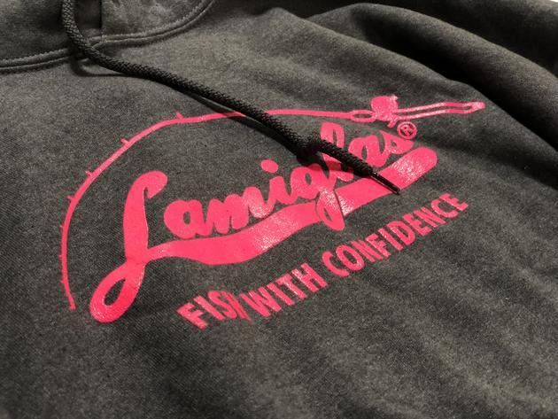 Lamiglas Logo - Hoody Heather Gray w/ Pink Lamiglas Logo 2XL | Closeout