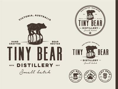 Distillery Logo - Tiny Bear Distillery. Cool Branding and Packaging. Logo design