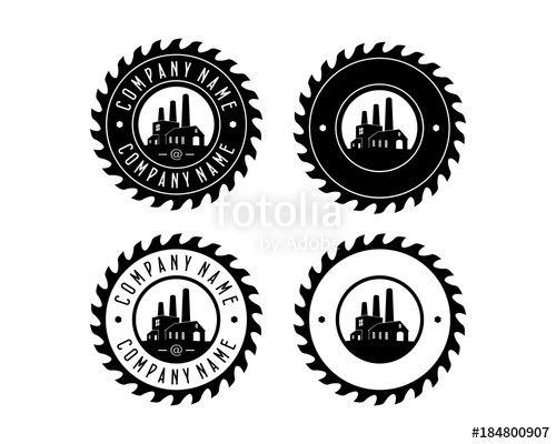 Saw Logo - Black Circle Saw Blade Commercial building Factory Company Logo