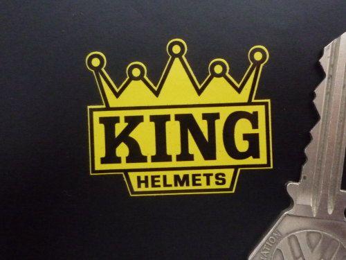 Crown-Shaped Logo - KING Helmets Black & Yellow Crown Shaped Motorcycle Stickers. 2