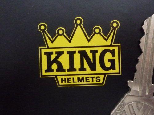 Crown-Shaped Logo - KING Helmets Black & Yellow Crown Shaped Motorcycle Stickers. 2 Pair. Barry Sheene