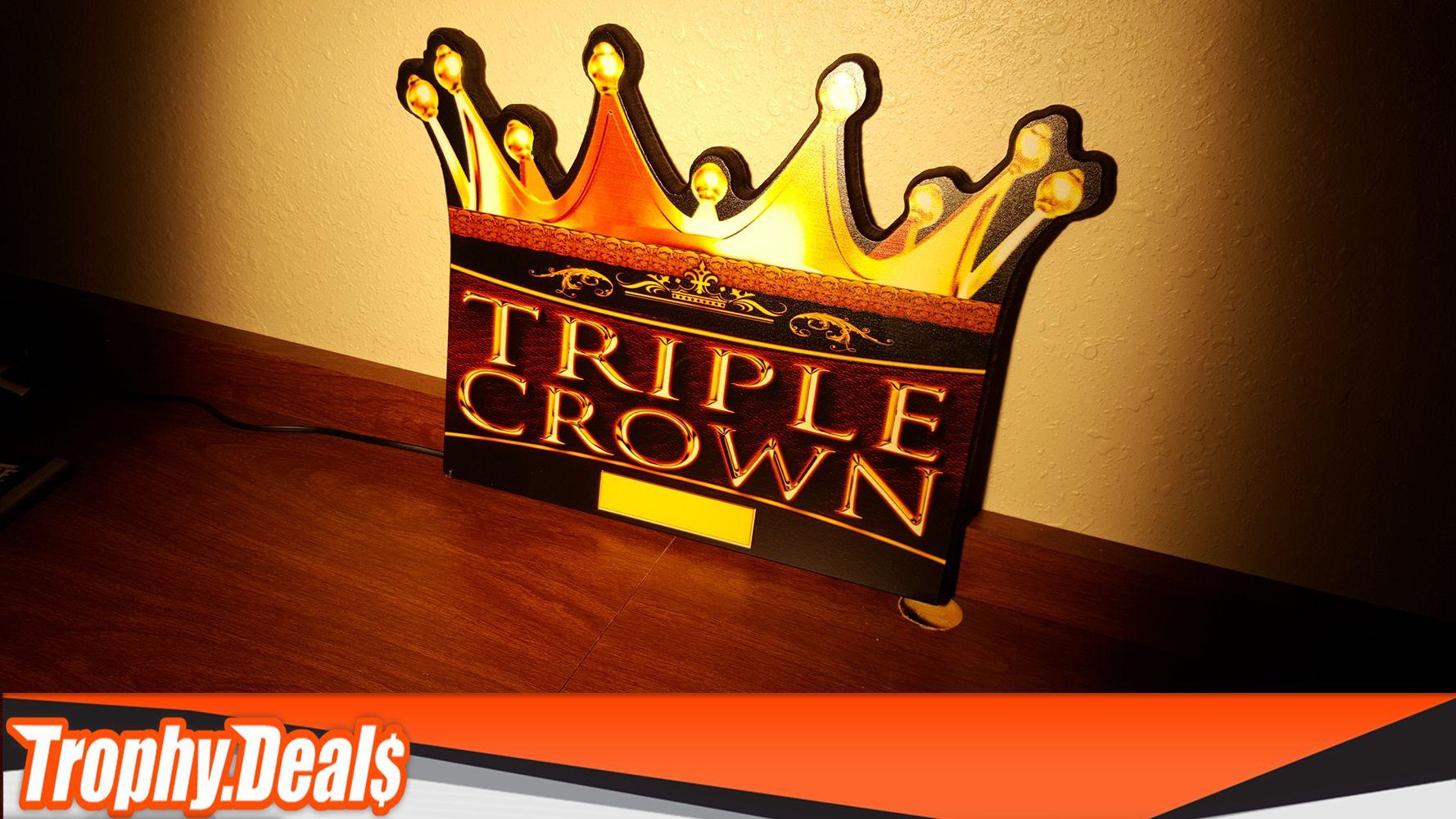 Crown-Shaped Logo - crown-shaped-plaque-triple-crown-baseball-brown-gold - Trophy.Deals Blog