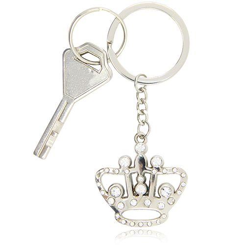 Crown-Shaped Logo - Promotional Diamond Stone Crown Shaped Keychain