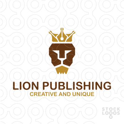 Crown-Shaped Logo - Playful and modern logo of a lion head with crown that is shaped