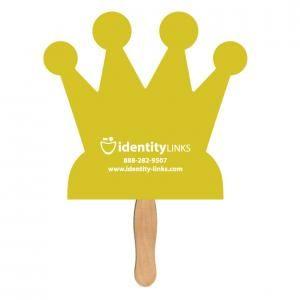 Crown-Shaped Logo - Promotional Crown Shaped Hand Fan