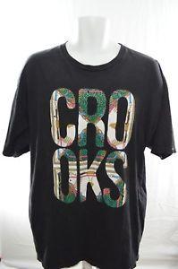 Crooks Logo - Men's Crooks And Castles Classic Large CROOKS Logo Black T Shirt XL