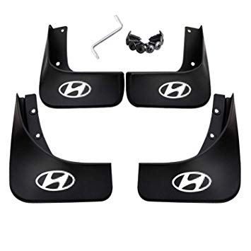 I30 Logo - Front & Rear Molded Splash Guard Fender White Logo Car Mudguard Mud