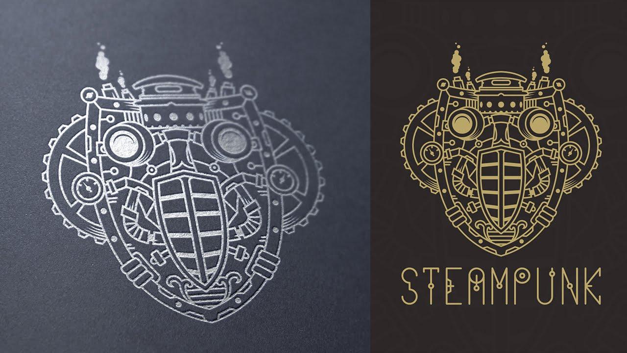 Steampunk Logo - Logo Design Process Illustrator - Steampunk Symbol - YouTube
