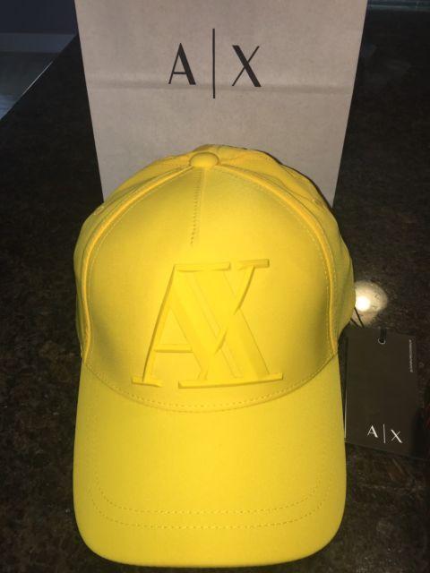 Tonal Logo - Armani Exchange Men's Yellow 3D Rubber Aix Tonal Logo Baseball Hat