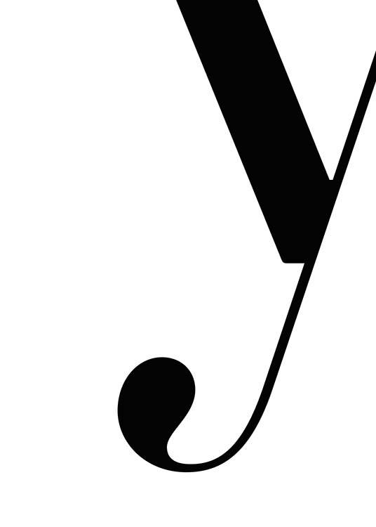 Black and White Letter Logo - Letter Y Poster