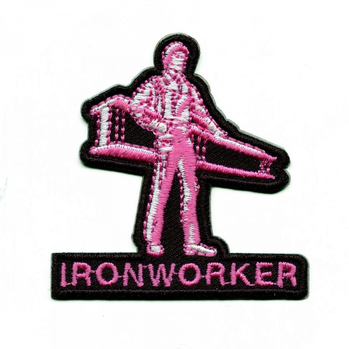 Ironworker Logo - Pink Ironworker Logo Iron On Patch