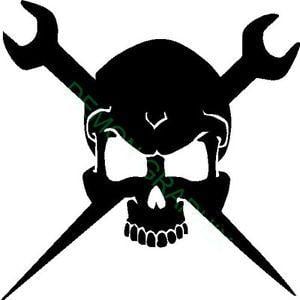 Ironworker Logo - Skull Vinyl Decal Sticker 3x3 Ironworker Rigger Wrenches