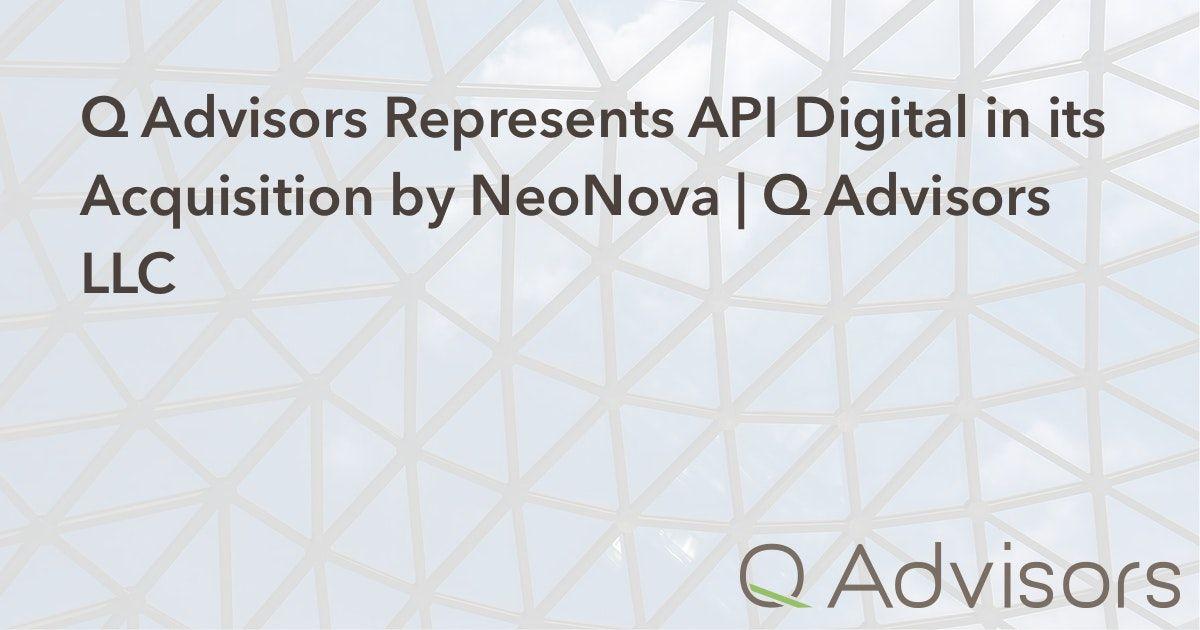 NeoNova Logo - Q Advisors Represents API Digital in its Acquisition by NeoNova. Q