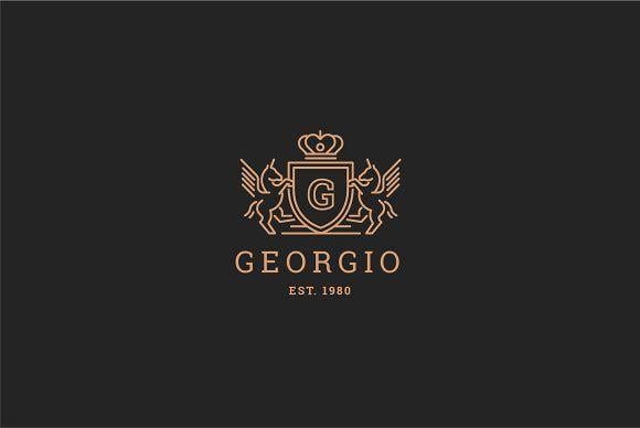 Crest Logo - Letter G Logo - Heraldry Crest Logo ~ Logo Templates ~ Creative Market