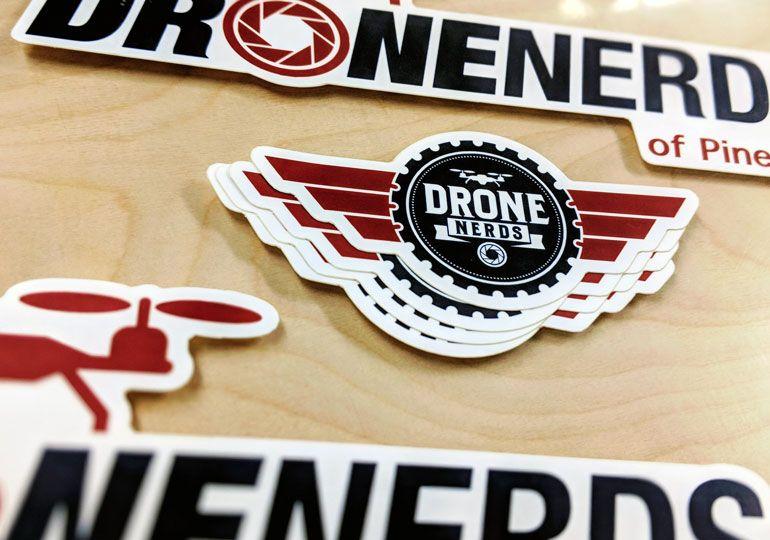 Nerds Logo - Matte stickers take the Drone Nerds logo to new heights. Customer