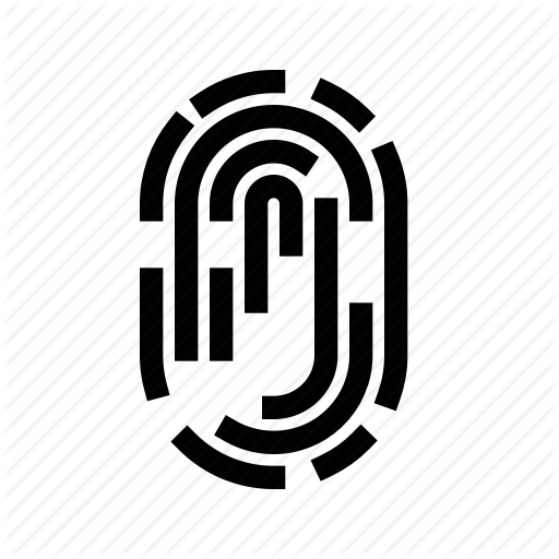 Criminology Logo - Crime, criminology, fingerprint, identification icon