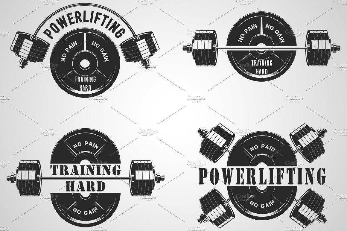 Powerlifting Logo - Icons for the gym and powerlifting ~ Illustrations ~ Creative Market