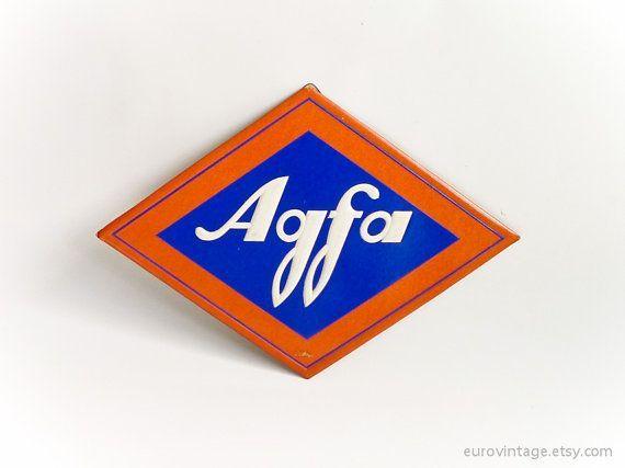 Agfa Logo - Vintage 50s Rare Agfa Logo Sign Cardboard Blue Red White | letters + ...