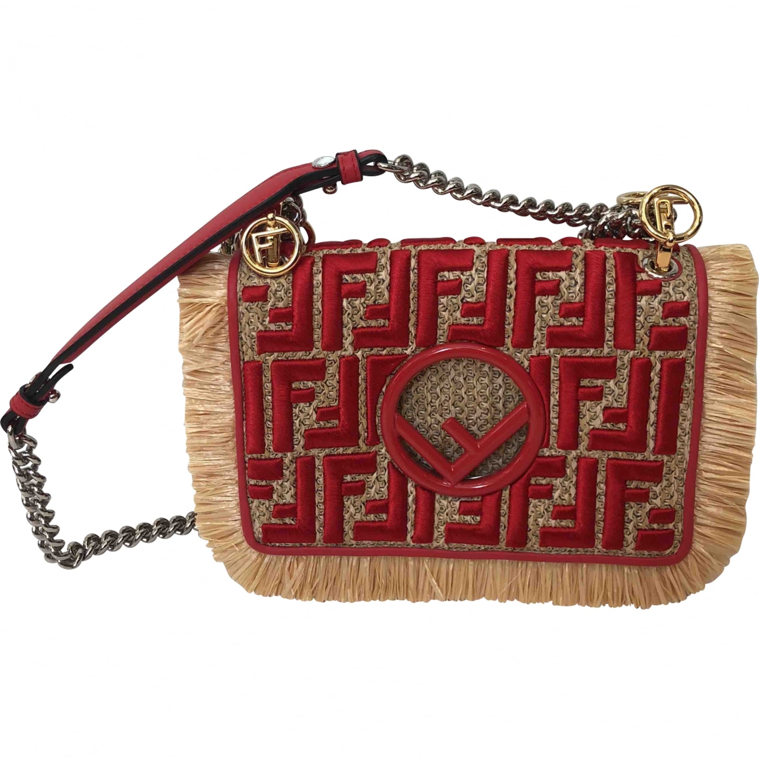 Kan Logo - Kan i logo cloth handbag Fendi Red in Cloth - 6234697