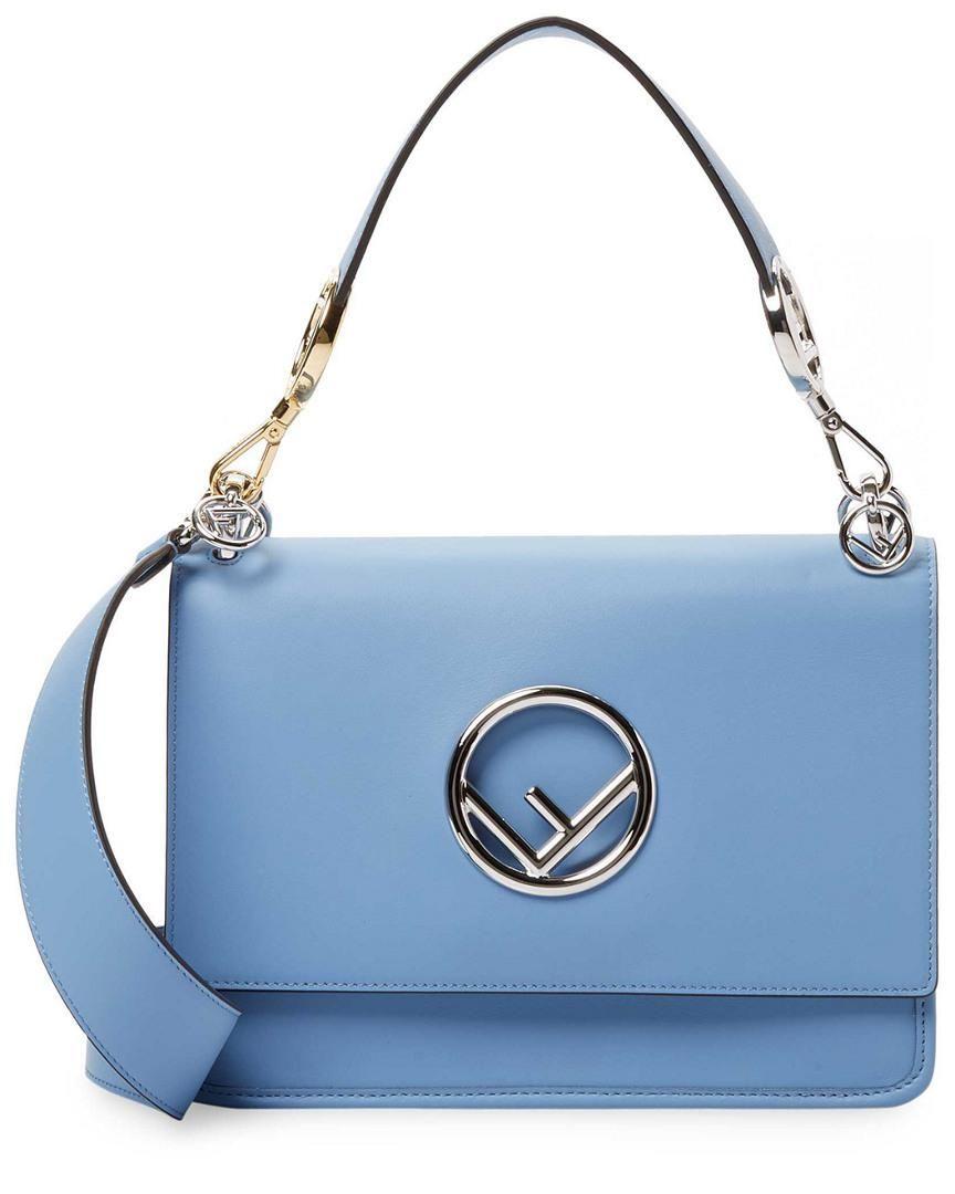 Kan Logo - Fendi Kan I F Logo Medium Leather Satchel in Blue - Lyst