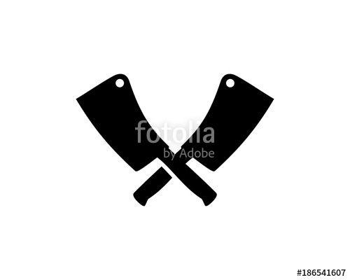 Knife Logo - Black Vector Meat Knife Cross Symbol Logo Restaurant or Market ...