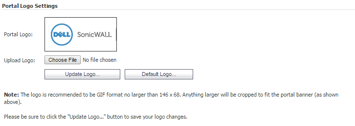 SonicWALL Logo - Adding a Custom Portal Logo