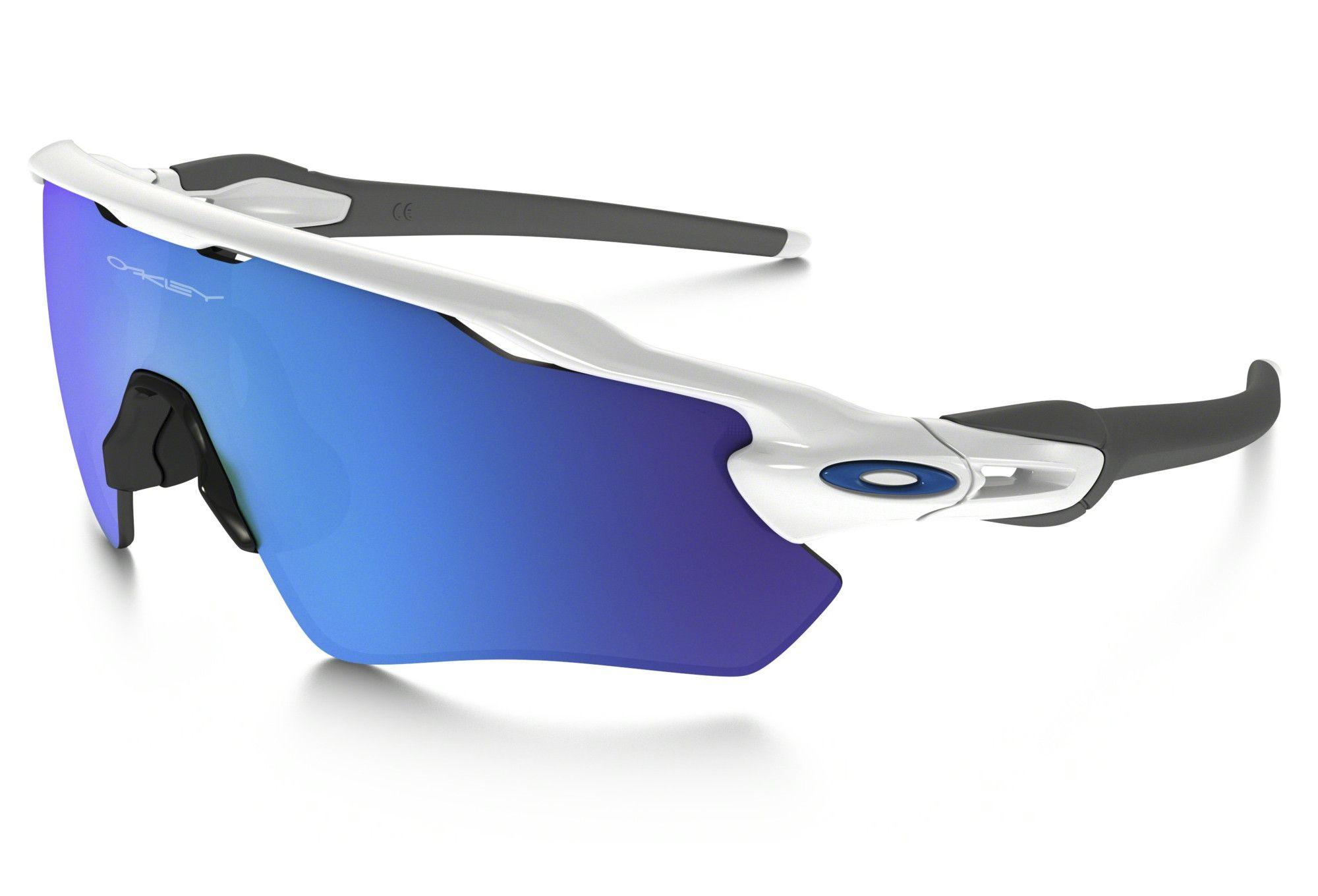 White AMD Blue Radar Logo - OAKLEY RADAR EV PATH Sunglasses White - Blue Iridium Ref OO9208-17 ...