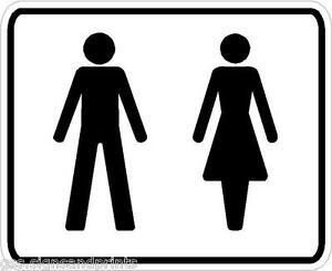 Toilet Logo - BLACK & SILVER TOILET LOGOS /MEN / WOMAN STICKER- CHOICE