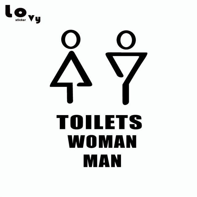 Bathroom Logo - US $2.6 |Male and Female Toilet Sign Wall Sticker Creative Simple Logo for  Toilet Bathroom Decoration-in Wall Stickers from Home & Garden on ...