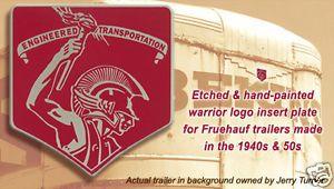 Fruehauf Logo - Fruehauf Semi Truck & Trailer logo plate acid etched aluminum 1940s ...