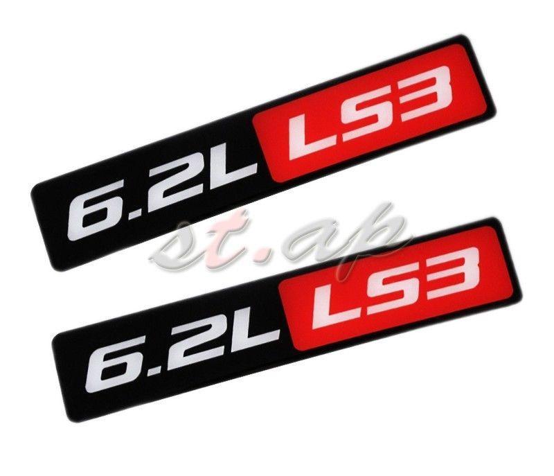 LS3 Logo - 2X 6.2L Ls3 Chevy Camaro Ss Rs Bumper Hood Fender Emblem Decal ...