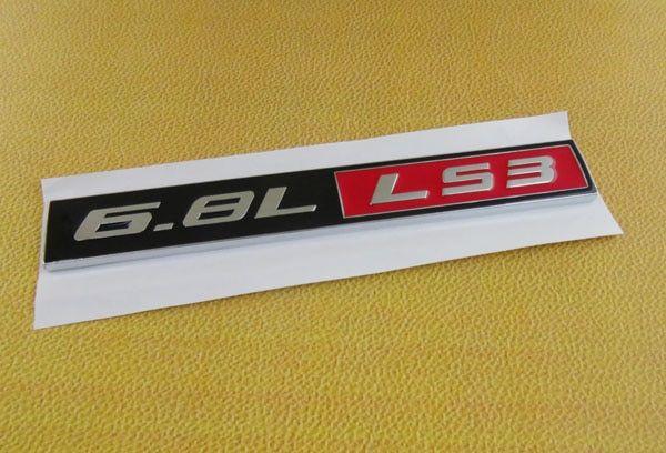 LS3 Logo - x Auto Black Red 6.8L LS3 6.8L for Camaro Fender Emblem Badge