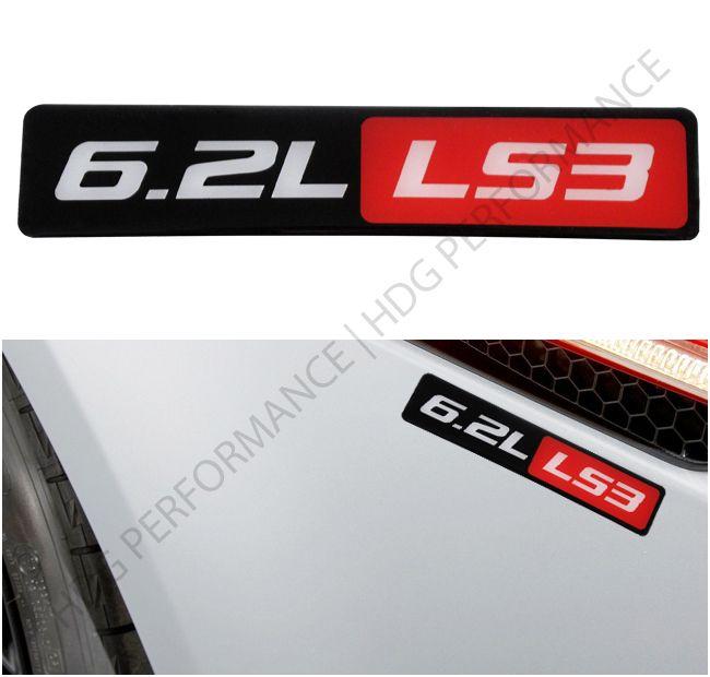 LS3 Logo - Pair Of 6.2L LS3 Engine Red Black Sticker Decal Bumper Emblem Fender