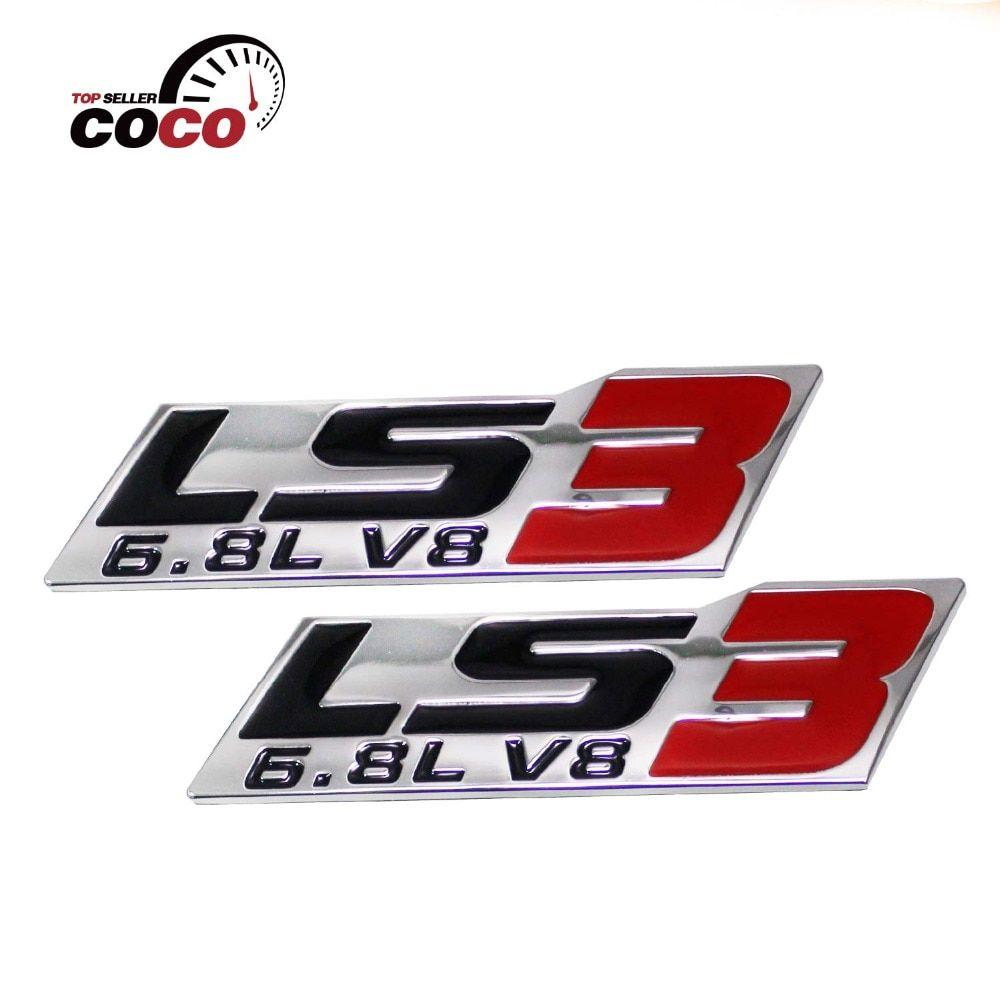 LS3 Logo - Online Shop FREE SHIPPING pair 3D LS3 6.8L V8 ENGINE EMBLEM BADGE