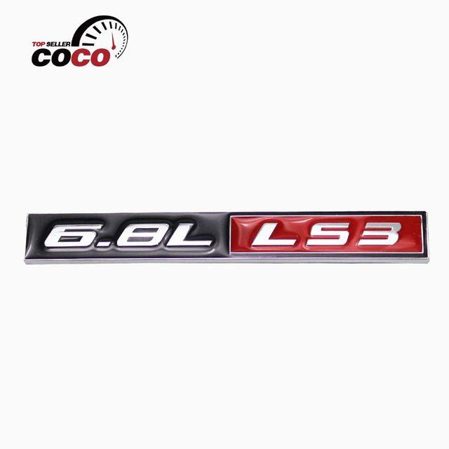 LS3 Logo - 1pc 6.8L LS3 LOGO For CHEVY CORVETTE BLACK RED CHROME Racing Decal