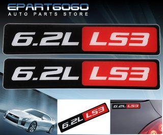 LS3 Logo - 2X BLACK RED 6.2L LS3 EMBLEM DECAL STICKER BADGE LOGO