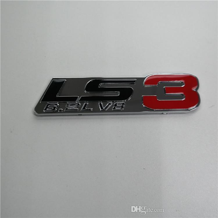 LS3 Logo - Custom 3D LS3 6.2L V8 Red Chrome Fender Emblem Badge Sticker