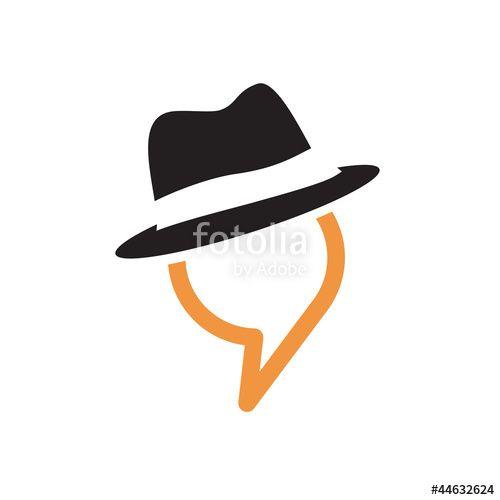 Hat Logo - Logo Talking, Man In The Hat # Vector Stock Image And Royalty Free