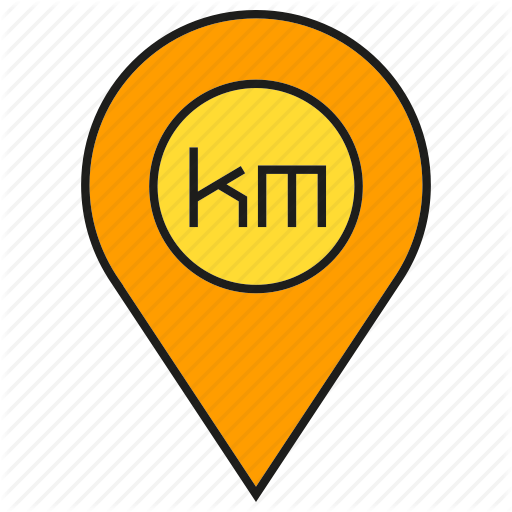 Kilometer Logo - Gps, kilometer, location, map, navigation, pin, tracking icon