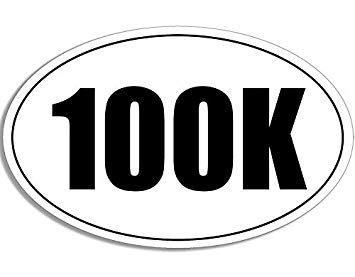 Kilometer Logo - Amazon.com: MAGNET WHITE Oval 100K Kilometer Magnetic Sticker (run ...