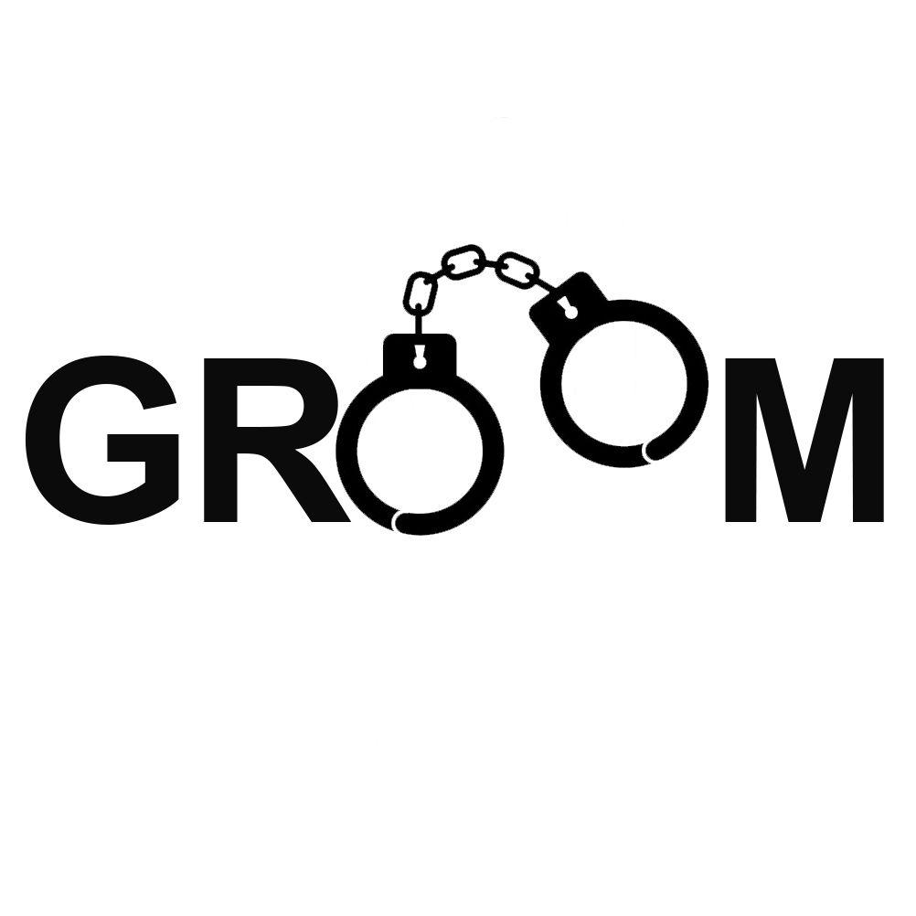 Groom Logo - Funny Groom Handcuffs Just Married Vinyl Sticker Car Decal