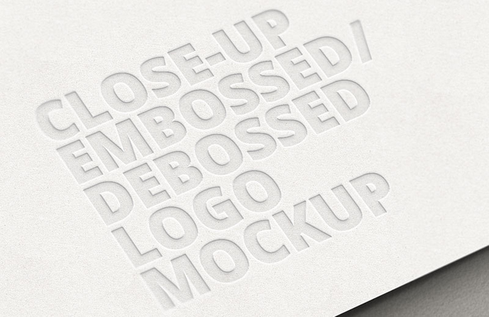 Debossed Logo - Close-up Embossed Debossed Logo Mockup — Medialoot