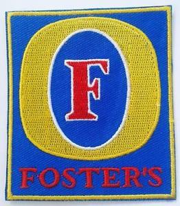 Fosters Logo - FOSTERS LAGER BEER IRON ON SEW ON EMBROIDERED PATCH BADGE AUSTRALIAN
