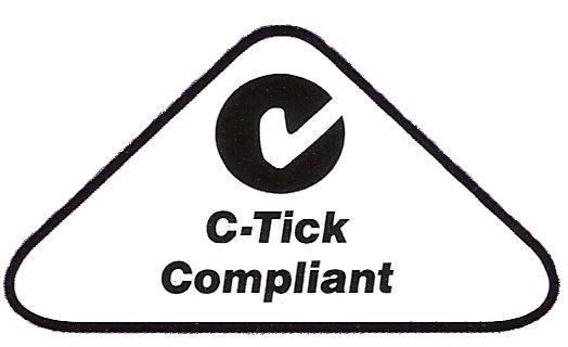 C-Tick Logo - Downlights LED IP65 Rated
