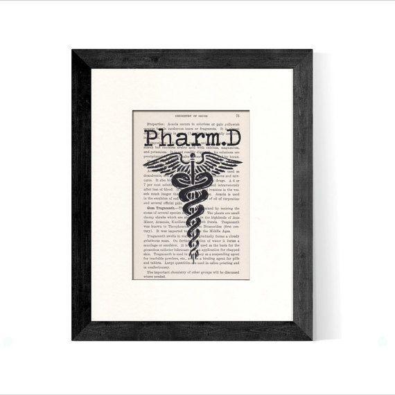 PharmD Logo - Pharmacist Gift - PharmD, Doctor of Pharmacy Vintage Pharmacy Book ...