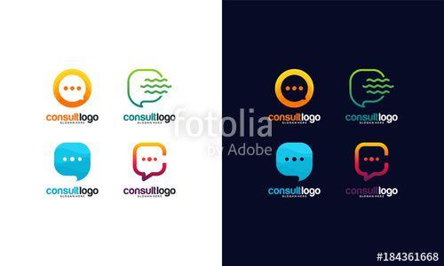 Communication Logo - Set of Consult Communication logo designs template, Chat logo ...