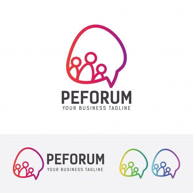 Communication Logo - People forum communication logo template Vector | Premium Download