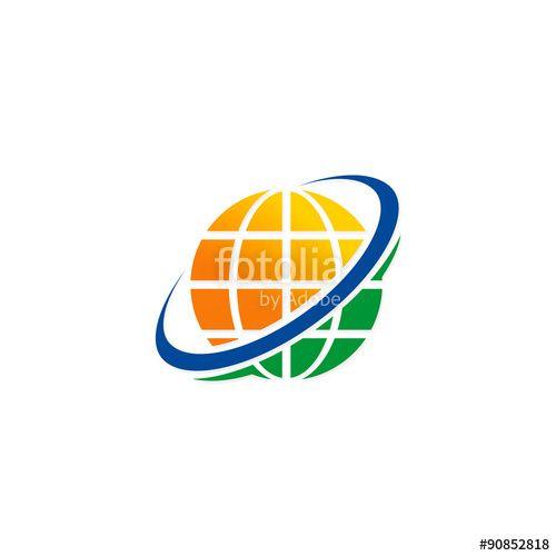 Communication Logo - globe orbit earth technology communication logo