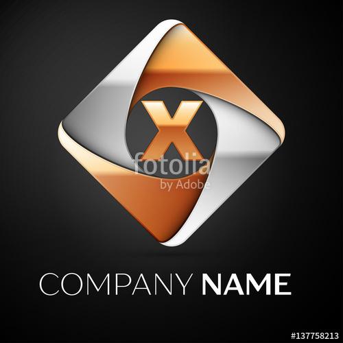 Colorful Rhombus Logo - Letter X vector logo symbol in the colorful rhombus on black ...