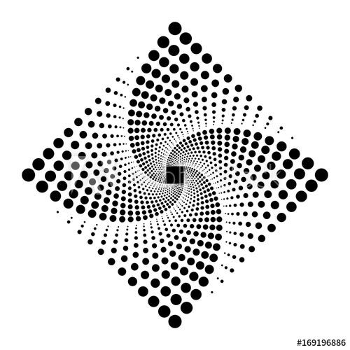 Colorful Rhombus Logo - Rhombus Logo Design. Vector illustration of Spiral Monochrome Dots ...
